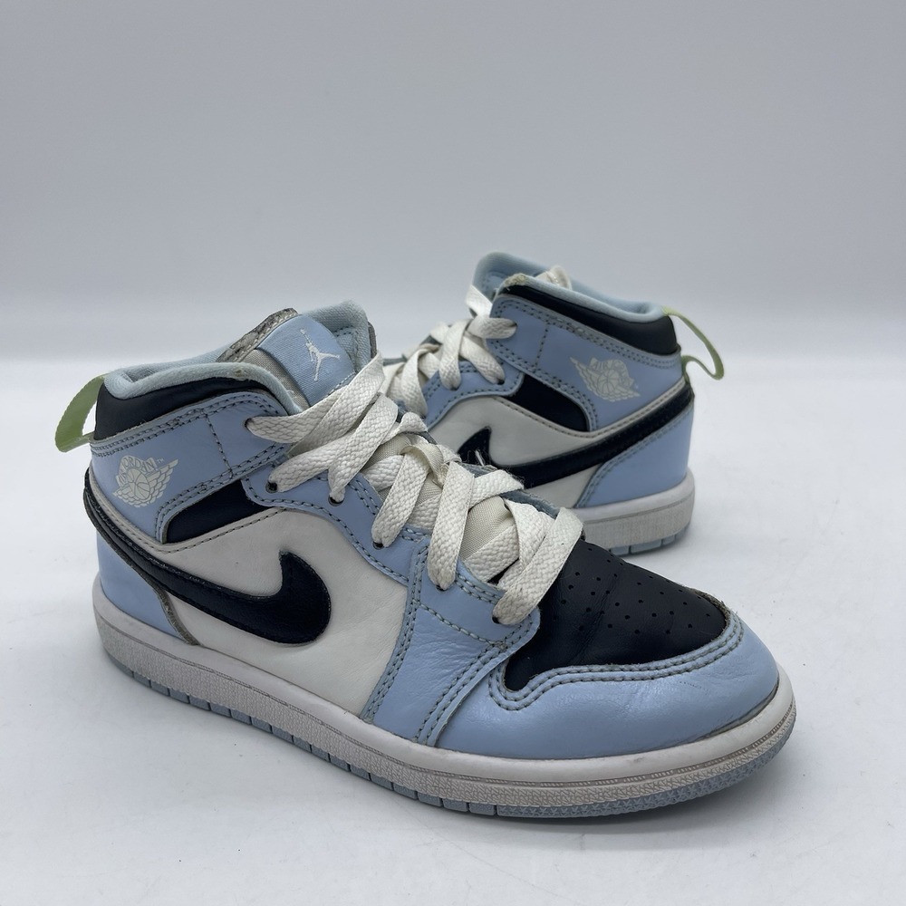 Nike Air Jordan 1 Mid PS 640737-401 Youth Size 13C‎ Shoes Ice Blue Black White